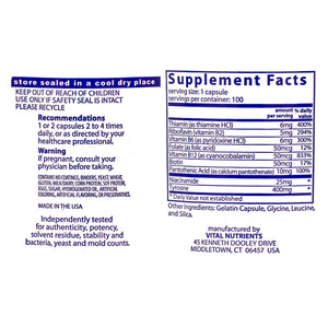 Vital Nutrients Tyrosine with B vitamins
